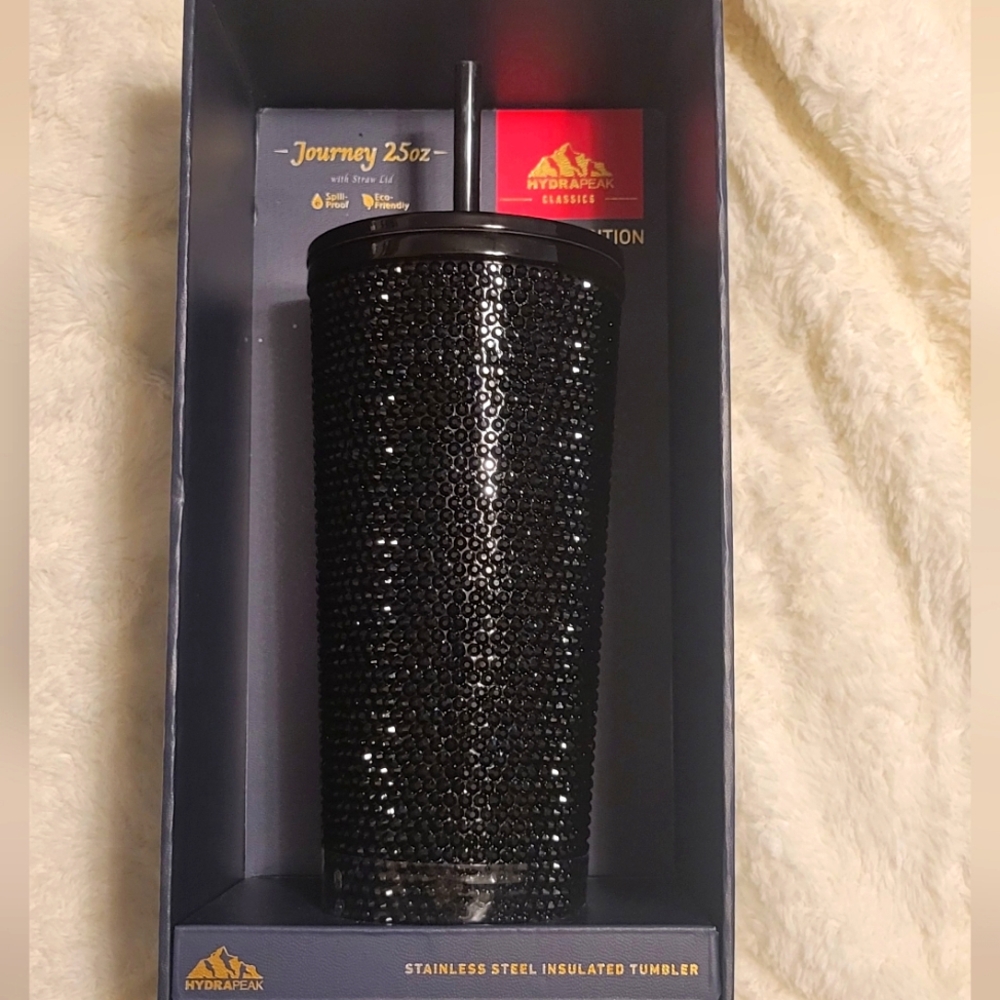 NEW Hydrapeak Rhinestone 25oz Tumbler With Lid Straw Stainless Steel Insulated